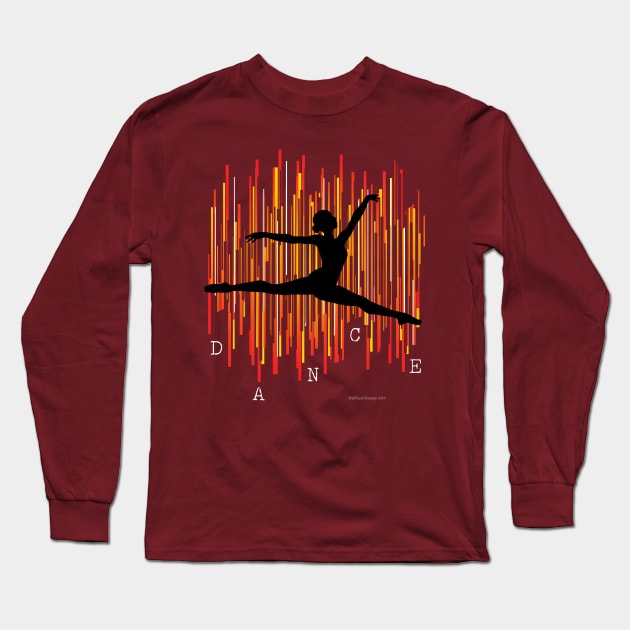 Line Dancer (Red-Orange) Long Sleeve T-Shirt by eBrushDesign